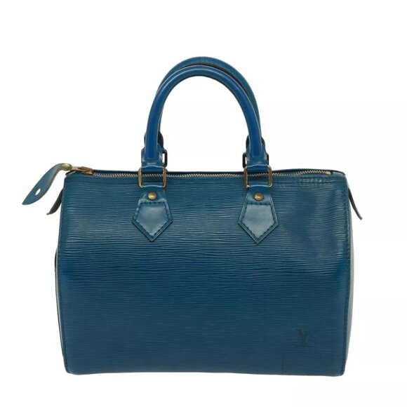LOUIS VUITTON Epi Speedy 25 Hand Bag Toledo Blue